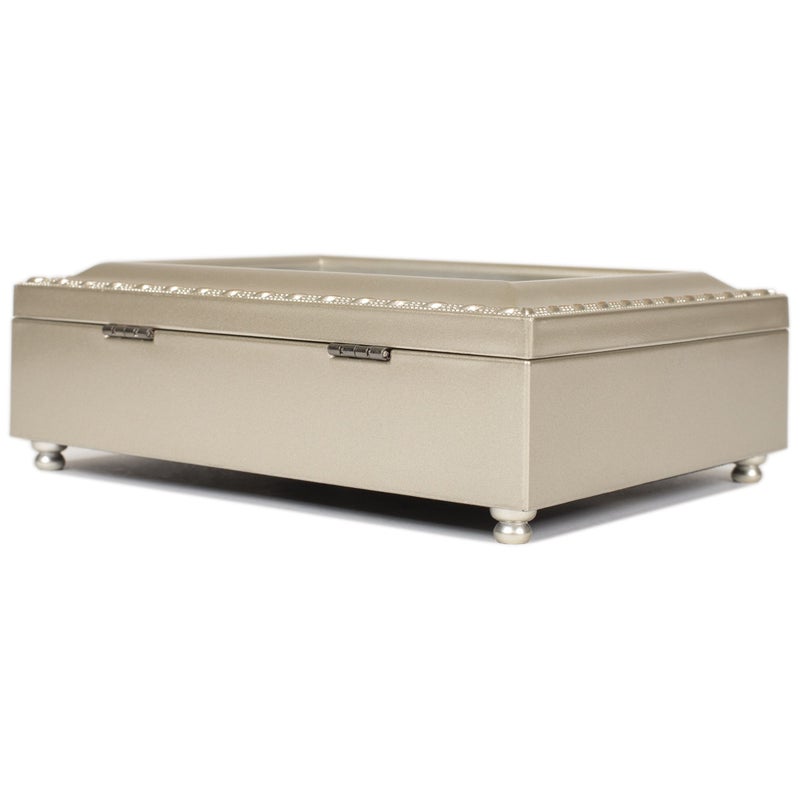 Cottage Garden Dearest Granddaughter Champagne Silver Rope Trim Music Box Plays Light Up My Life - Image 5